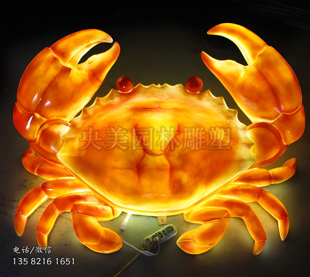 玻璃鋼發(fā)光螃蟹雕塑