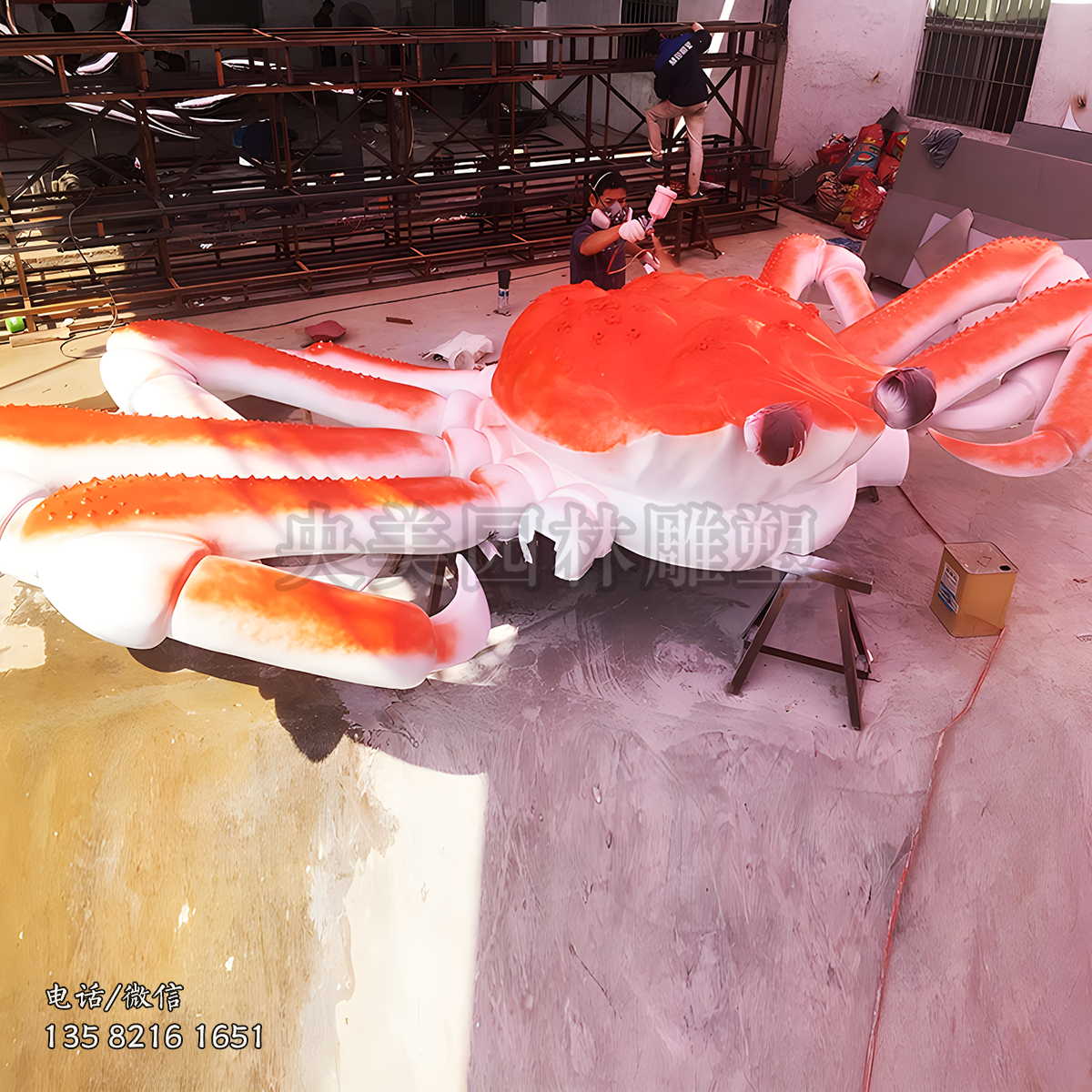 玻璃鋼仿真大螃蟹雕塑