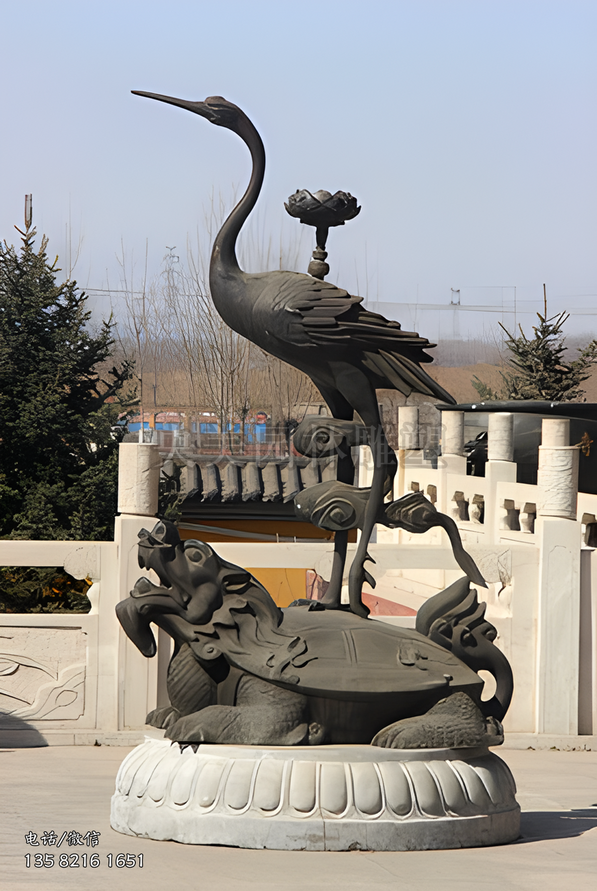 龜鶴吉祥銅雕景觀雕塑