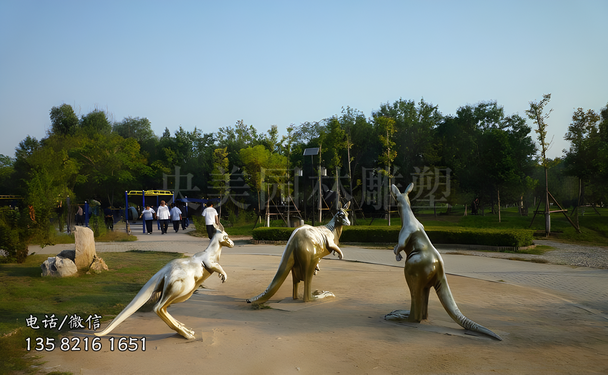 鑄銅袋鼠公園裝飾動物雕塑