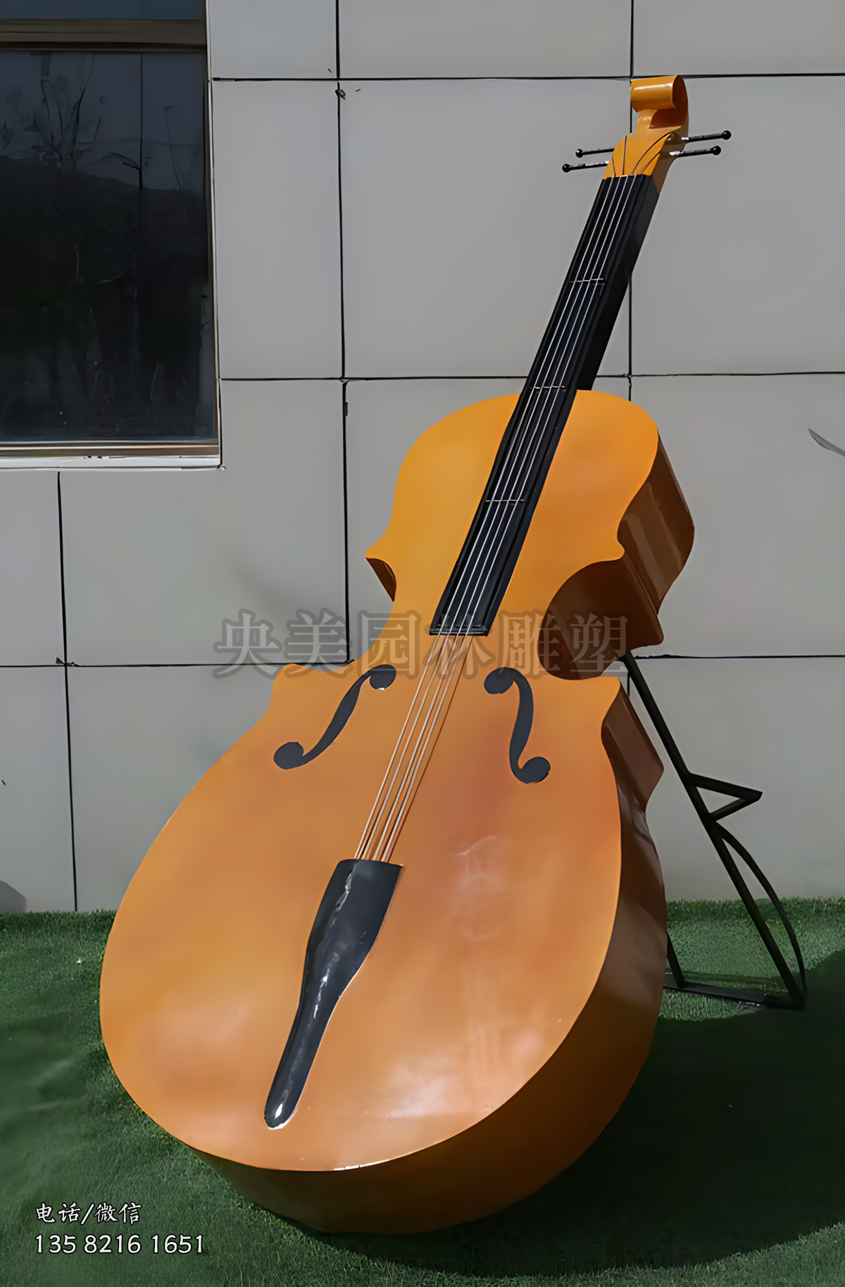 玻璃鋼仿真大提琴雕塑