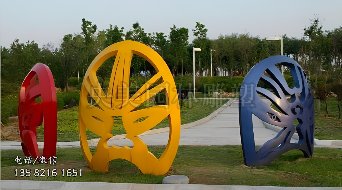 抽象臉譜不銹鋼雕塑