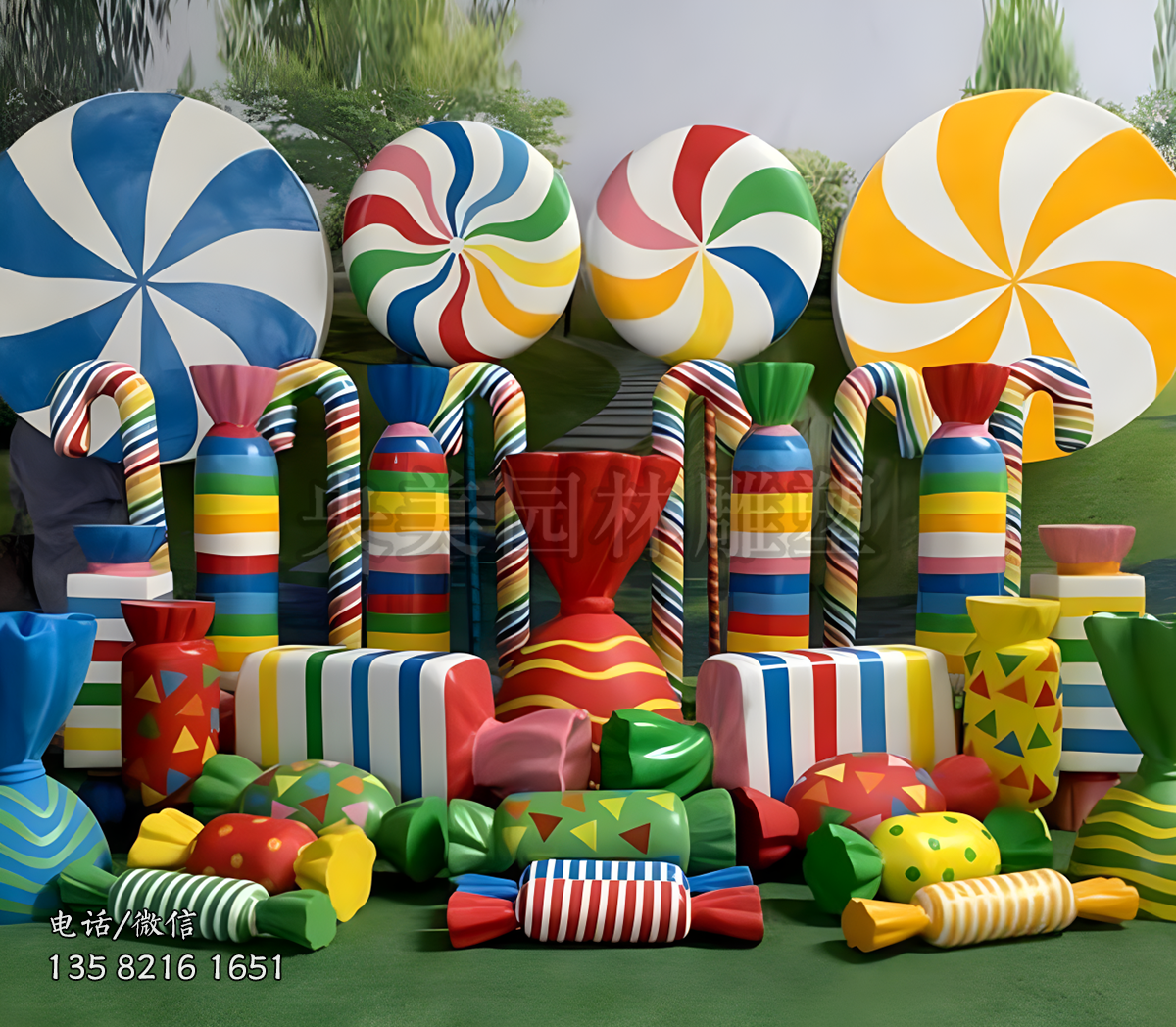 玻璃鋼仿真糖果棒棒糖裝飾雕塑擺件