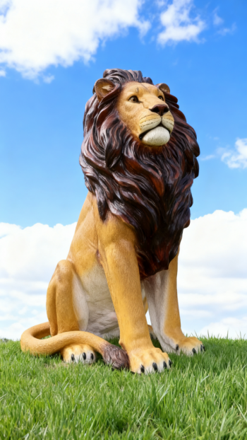 玻璃鋼仿真獅子雕塑 (1)