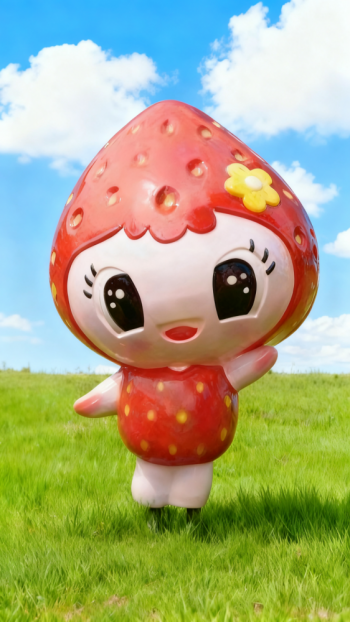 玻璃鋼卡通草莓雕塑公仔 (13)