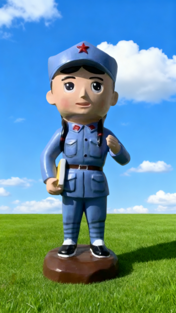 玻璃鋼卡通紅軍雕塑 (2)