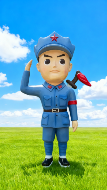 玻璃鋼卡通紅軍雕塑 (6)