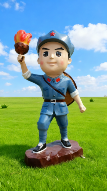 玻璃鋼卡通紅軍雕塑 (12)