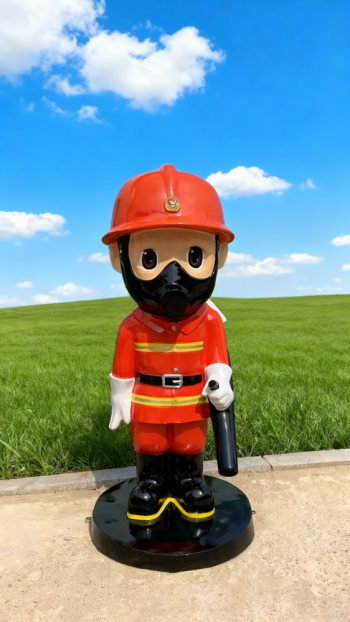 玻璃鋼卡通消防員雕塑 (22)