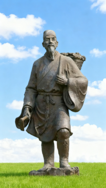 玻璃鋼仿銅李時(shí)珍雕塑 (7)