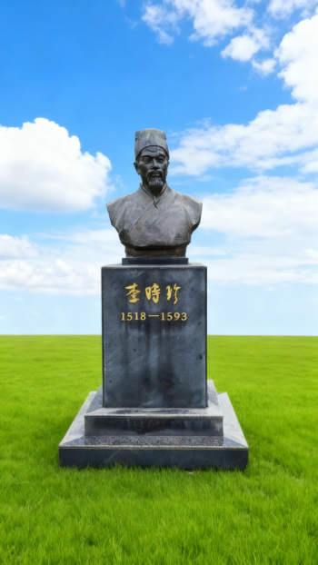 玻璃鋼仿銅李時珍雕塑 (9)