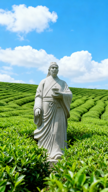 玻璃鋼仿花崗巖陸羽雕塑