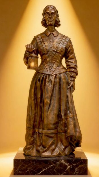 玻璃鋼南丁格爾仿銅雕塑