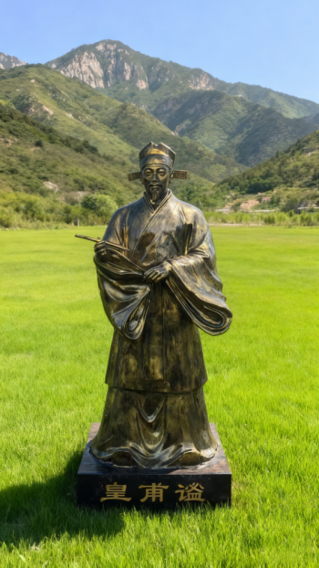 玻璃鋼仿銅十大名醫(yī)之皇普謐雕塑 (4)