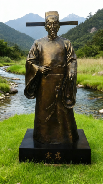 玻璃鋼仿銅十大名醫(yī)之宋慈雕塑 (9)