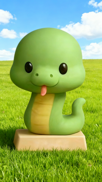 玻璃鋼卡通12生肖蛇雕塑 (11)