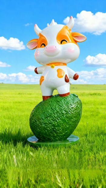 水果底座生肖動物雕塑 (6)