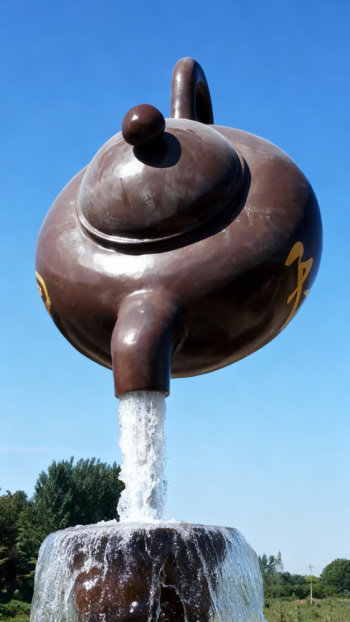 玻璃鋼懸空流水天壺茶壺景觀雕塑 (6)