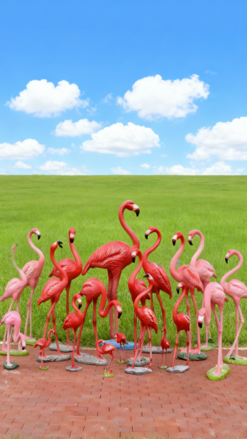 玻璃鋼仿真火烈鳥(niǎo)雕塑 (4)