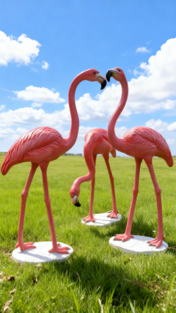 玻璃鋼仿真火烈鳥雕塑 (9)