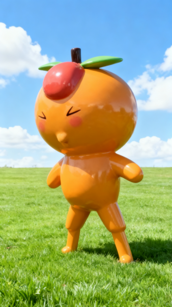 玻璃鋼卡通橙子雕塑 (4)