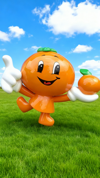 玻璃鋼卡通橙子雕塑 (18)