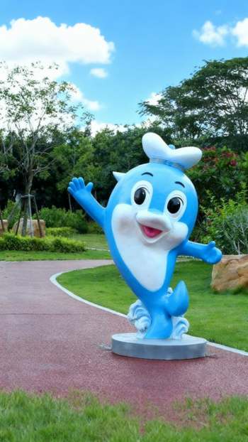 玻璃鋼卡通海豚雕塑 (9)