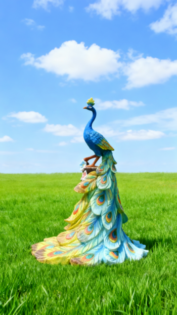 玻璃鋼仿真孔雀雕塑 (7)