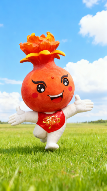 玻璃鋼卡通石榴雕塑公仔 (1)