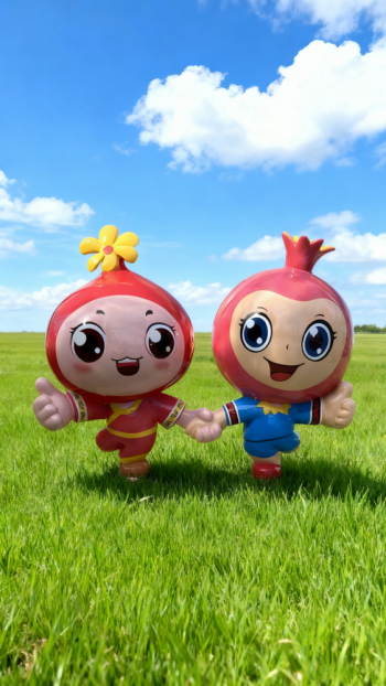 玻璃鋼卡通石榴雕塑公仔 (5)