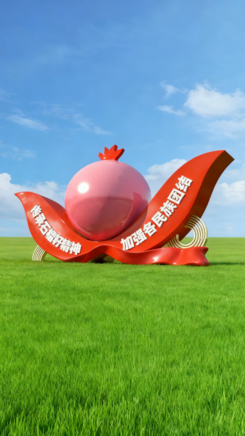 玻璃鋼石榴景觀雕塑 (2)