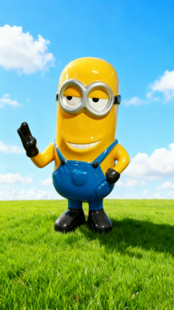 卡通小黃人雕塑 (2)