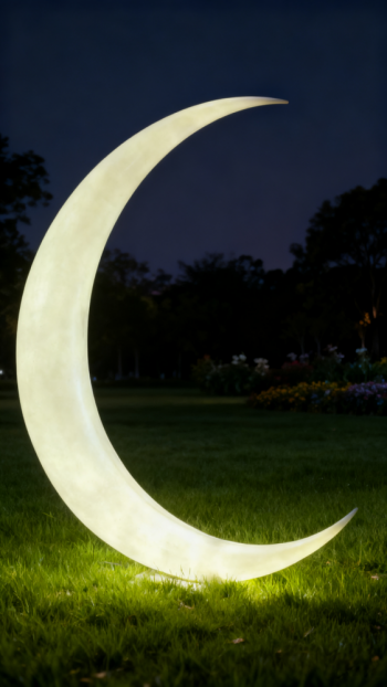 玻璃鋼發(fā)光月牙雕塑 (5)