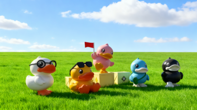 玻璃鋼卡通鴨子雕塑 (6)