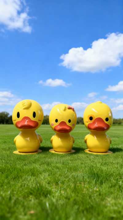 玻璃鋼小黃鴨雕塑 (7)