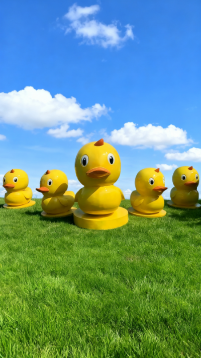 玻璃鋼小黃鴨雕塑 (14)