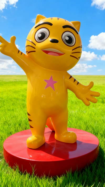 玻璃鋼卡通貓咪雕塑 (1)