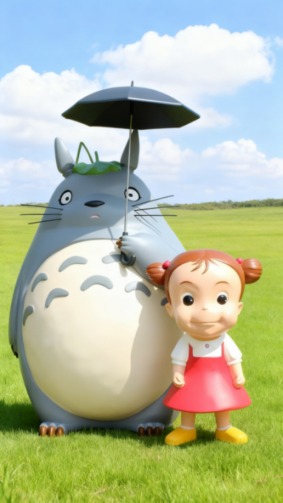 玻璃鋼龍貓和小梅雕塑 (9)