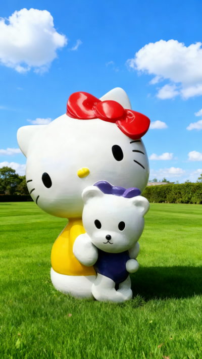 玻璃鋼HelloKitty貓雕塑 (2)