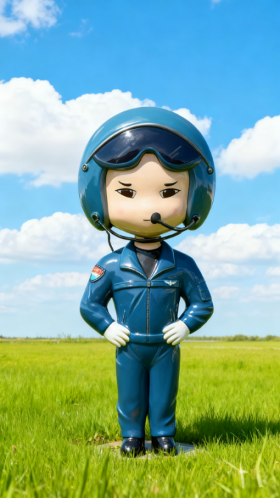 玻璃鋼飛行員雕塑 (10)