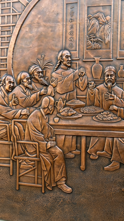 鍛銅人物浮雕壁畫