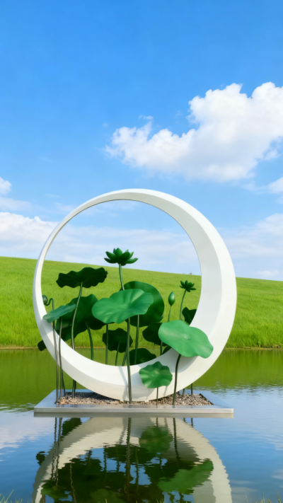 不銹鋼月亮雕塑 (4)