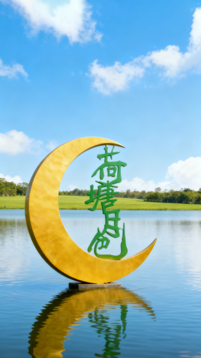 不銹鋼月亮雕塑 (5)