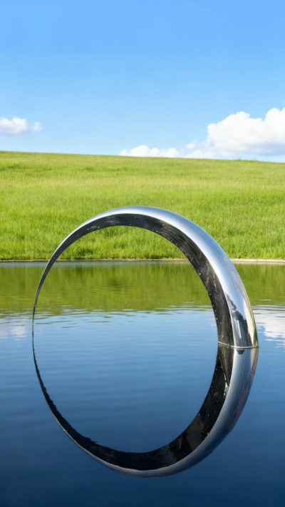 不銹鋼月亮雕塑 (6)