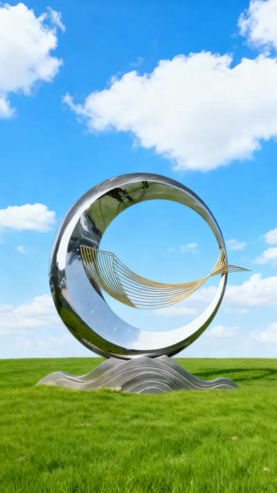 不銹鋼月亮雕塑 (17)