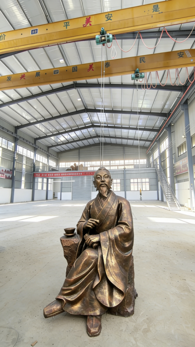 鍛銅茶圣陸羽銅雕像