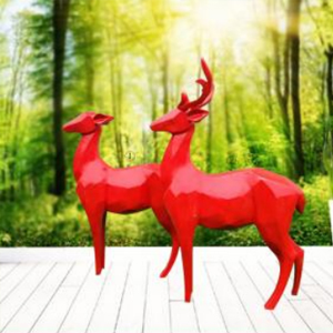 幾何紅鹿 玻璃鋼