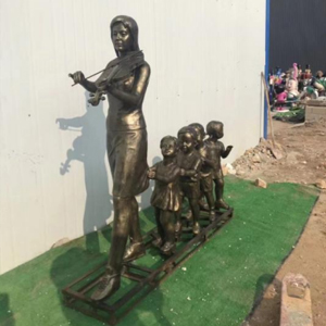 音樂老師 玻璃鋼仿銅女老師和孩子