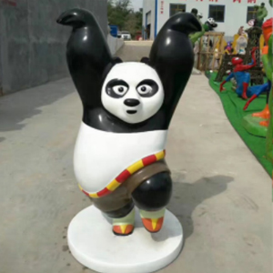 玻璃鋼功夫熊貓卡通動物雕塑