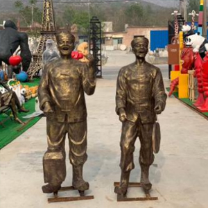 打更人物仿銅 玻璃鋼